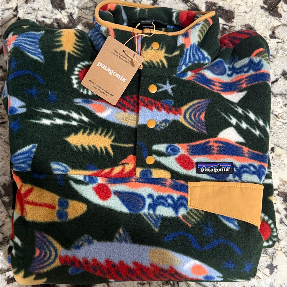 Patagonia Synchilla Salmon Energy : Old Growth Green RARE